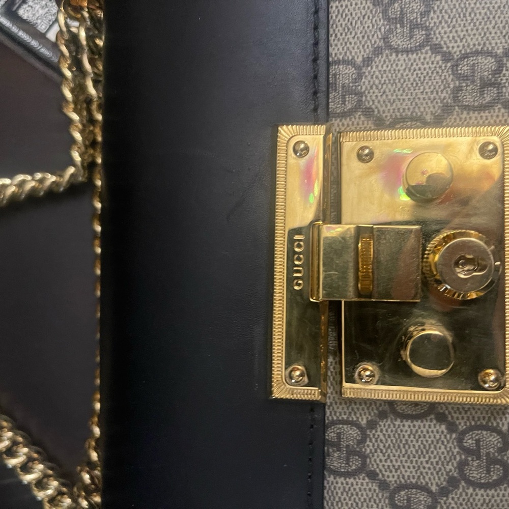 Gucci Padlock Black and Gold Crossbody Bag - Picture 2 of 9